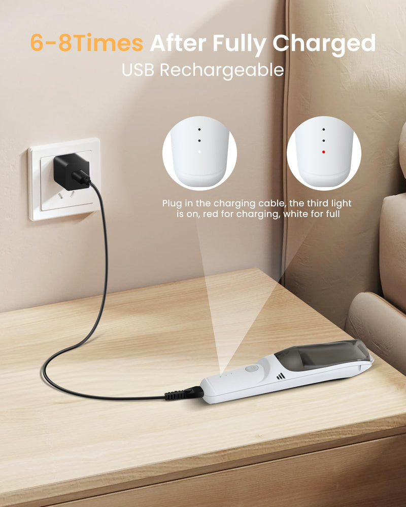 [Australia] - FERRISA Vacuum Baby Hair Clippers,Silent Hair Clippers for Kids,Cordless Baby Hair Trimmer,Waterproof Baby Hair Cutting Kit for Fine/Curly Hair,Infant Toddler Hair Clippers Auto Suck Snipped Hair Gray-white 