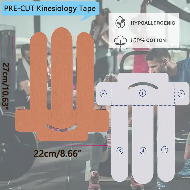 Kinesiology Tape for Shoulder Precut, 12 PCS Shoulder Tape for Pain Relief, Original Cotton Waterproof & Breathable, Enhance Elastic Sports Tape for Pain Support and Muscle Sports(Flesh) Flesh-12pc