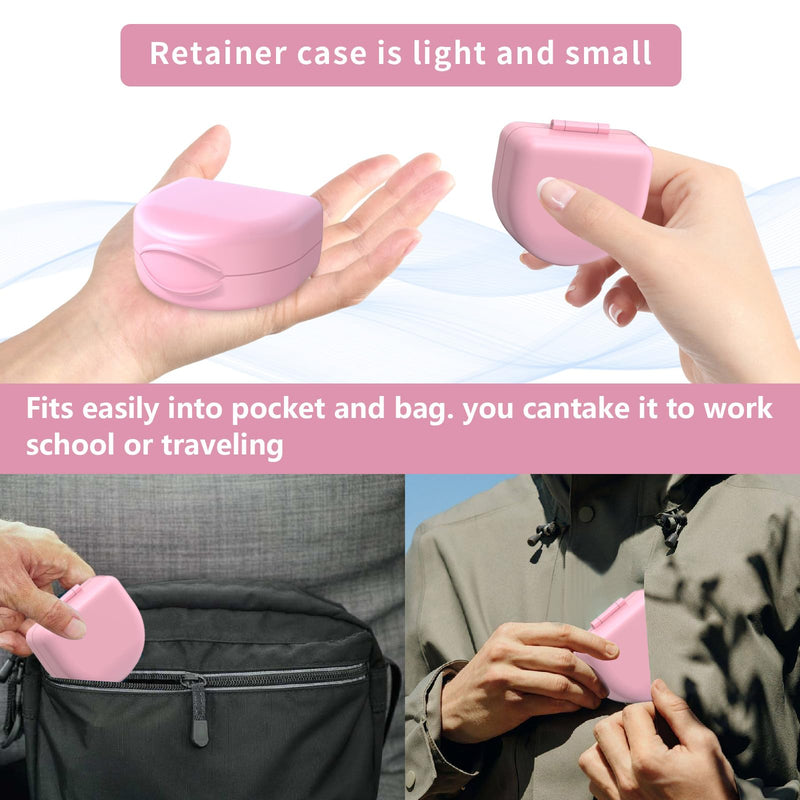 [Australia] - Braces box, braces box, braces box, grinder splint box, for storing braces or dentures, 1 piece orthodontic box (pink). Pink 2 