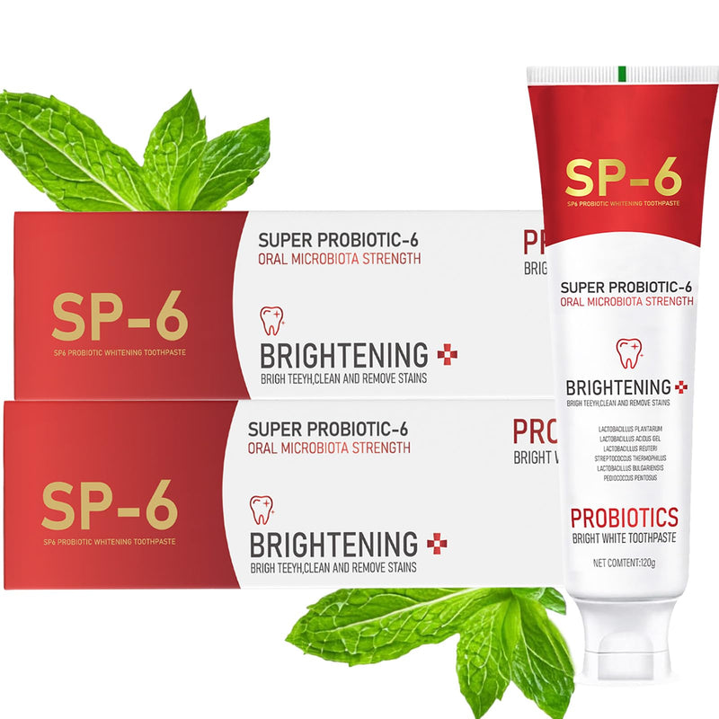 2pcs Sp6 Probiotic Whitening Toothpaste, Sp 6 Toothpaste, Sp-6 Ultra Whitening, Fresh Breath