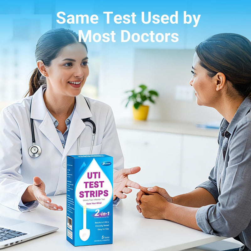 HEAL-CHECK UTI Test Strips, Home Urine Test Kit for Women & Men, 3 Pack | Detect Leukocytes and Nitrite in 2 minutes with easy-grip strips designed for convenient at-home urinary health monitoring 3T