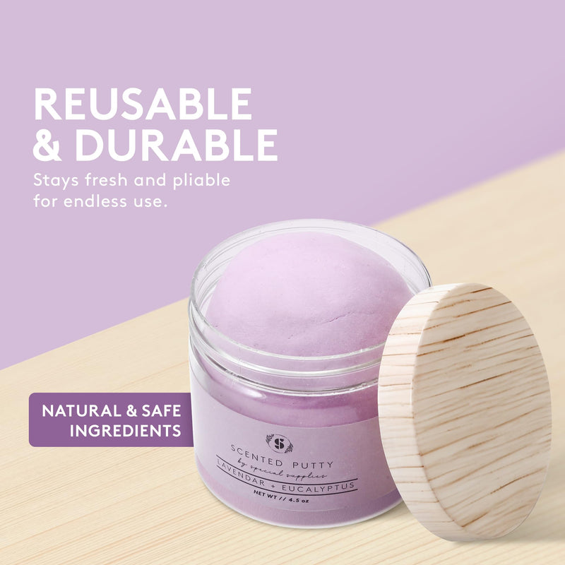[Australia] - Special Supplies Scented Therapy Putty Dough - Infused with Pure Essential Oils for Aromatherapy and Meditation- Relaxation Gifts for Kids and Adults - Non-Stick (Lavender & Eucalyptus (4.5 oz)) Lavender & Eucalyptus (4.5 Ounce) 