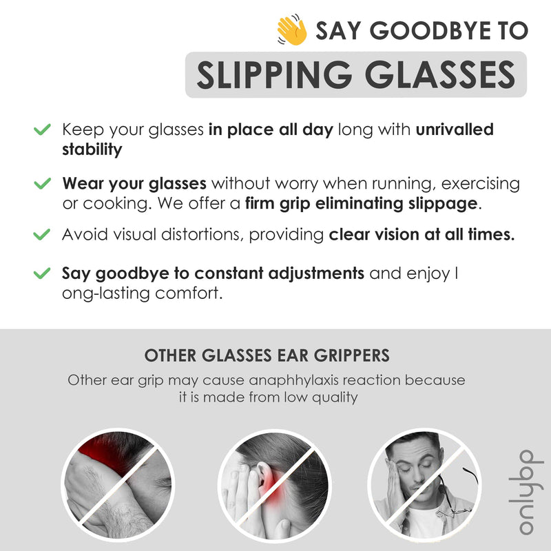 [Australia] - OnlyBP® 12x Silicone Glasses Ear Cushion - Eye Glasses Ear Grippers - Nose Pads for Glasses Anti Slip - Glasses Nose Grips Non Slip - Side Shields for Glasses - Eyeglass Nose Pads Anti Slip 
