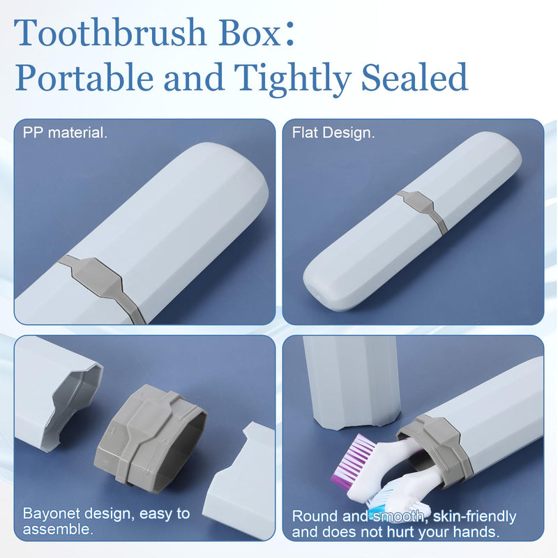 [Australia] - 2 Pcs Denture Brush, Denture Toothbrush with Case Double Sided Denture Cleaning Brush Retainer Brush, Multi-Layered Soft Bristles and Rubber Anti-Slip Handle for Denture Clean Teeth Maintenance 