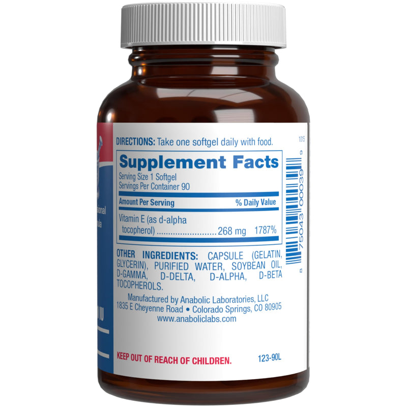 Vitamin E 400 IU Softgels - Clinical Formula Natural Vitamin E Supplement Complex with d-Alpha Tocopherol & Mixed Tocopherols for Hair Skin & Nails Plus Antioxidant Immune Support - 90 Servings