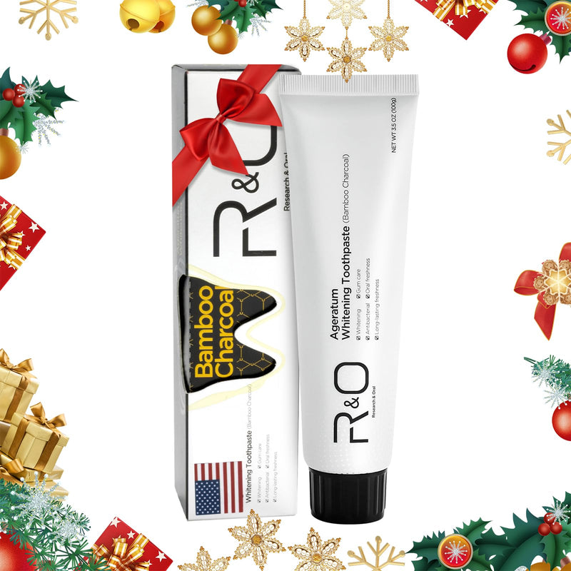 [Australia] - R&O Ageratum Whitening Toothpaste with Bamboo Charcoal, 3.53 oz - Great for Teeth Whitening, Reduces Plaque, Removes Stubborn Stains, Promotes Oral Health, Long - Lasting Fresh Breath (1) 1 