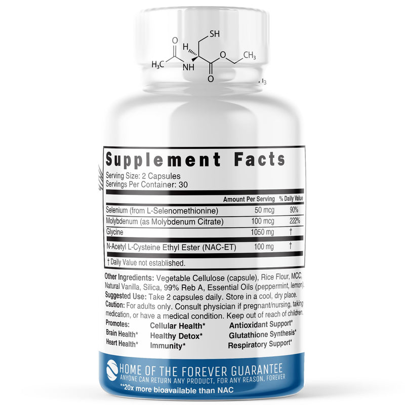 [Australia] - Neuro NAC Supplement N-Acetyl Cysteine Ethyl Ester - 20x More Bioavailable Than NAC 600 mg - Boost Glutathione 10x More Than Liposomal Glutathione - N Acetyl Cysteine Ethyl Ester - NACET (60 Capsules) 