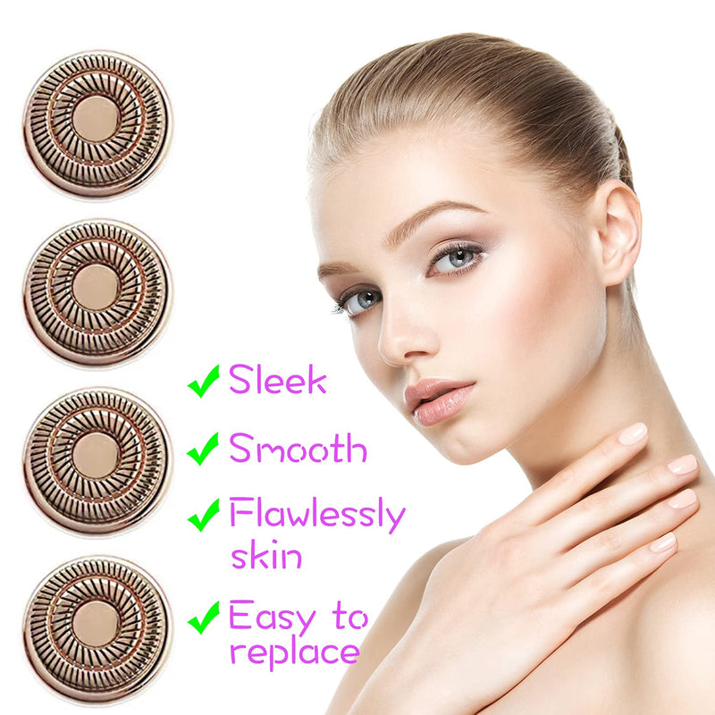 Replacement Heads for Flawless Generation 2, Facial Hair Removal Replacement Heads for Women, Compatible with Finishing Flawless Facial Hair Remover, Double Halo Replacement Heads Gen 2(4 Count) 4 Count