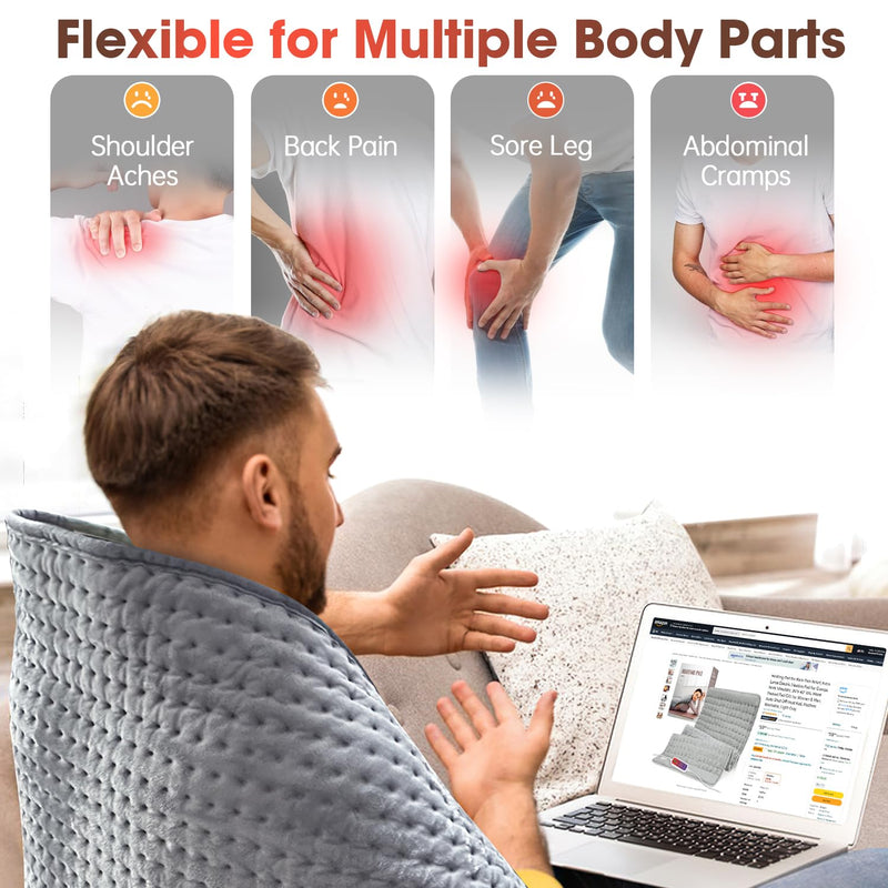 [Australia] - Electric heating pad, Orthland 100x50cm Extra large heating pad with automatic switch-off 4 timers Fast heating Electric heat pad Machine washable for back, neck, shoulders and stomach 43x84cm 