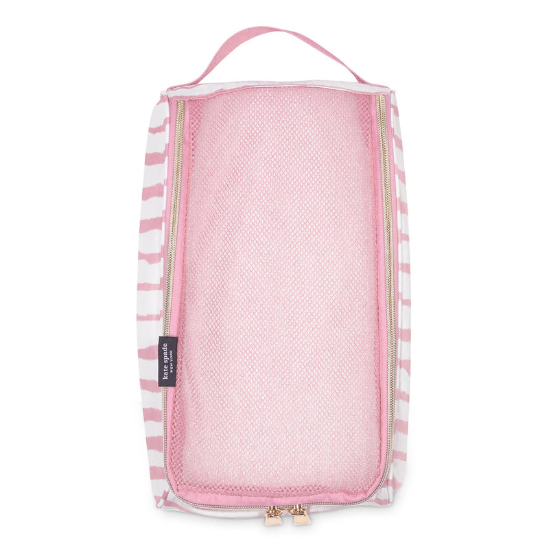 kate spade new york Packing Cube Set of 3, Goddess Stripe | Pack of Luggage Organizers in 3 Sizes with Mesh Windows, Zipper Closures, and Carry Handles for Travel