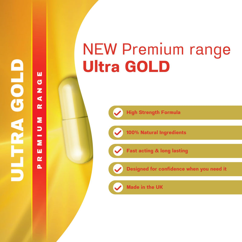 10 x 400mg NEW Advanced Formula - Ultra Gold Premium Male Support Capsules | 10 Capsules | Maca, Ginseng, Tribulus, Ashwagandha Blend | Stamina & Vitality Support | UK Manufactured