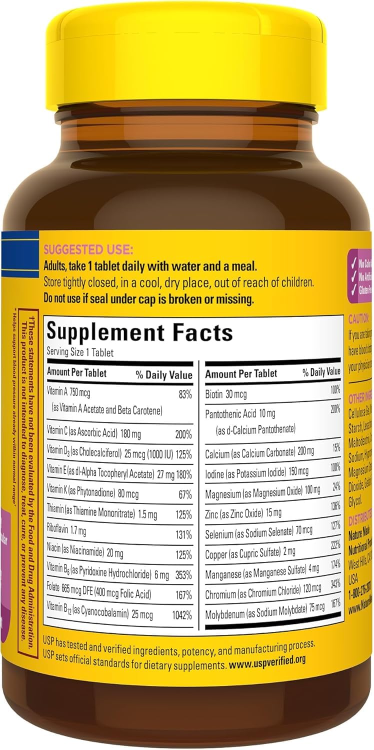Nature Made Women's Multivitamin 50+ Tablets with Vitamin D, 90 Count for Daily Nutritional Support