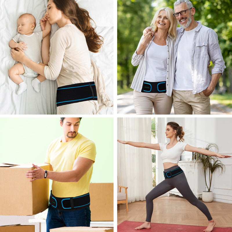 Sacroiliac SI Joint Hip Belt,Lower Back Support Brace for Men and Women,Pregnant Pelvic Trochanter Support Belt,Sciatica Pelvis Lumbar Hip Pain Relief(Black, Large) Black