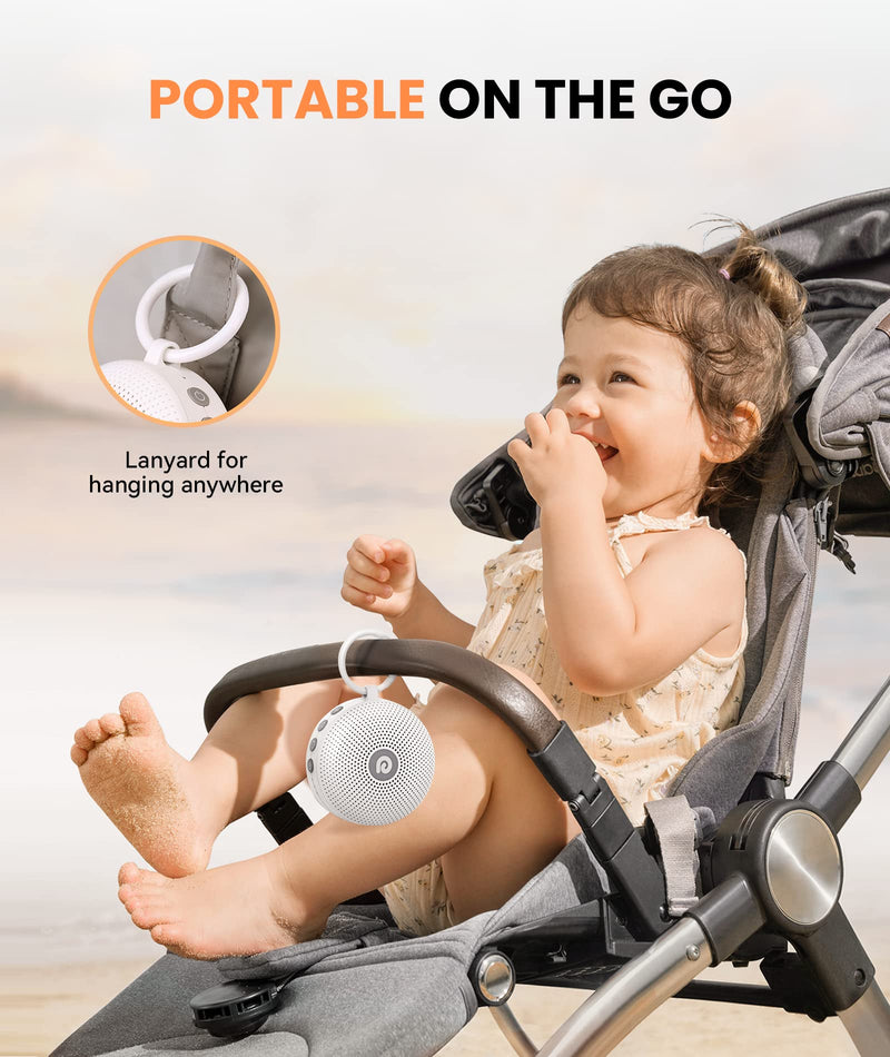 [Australia] - Dreamegg White Noise Machine - Portable Sound Machine for Baby Adult, Features Powerful Battery, 21 Soothing Sound, Noise Canceling for Office & Sleeping, Sound Therapy for Home, Travel, Registry Gift Classic White 