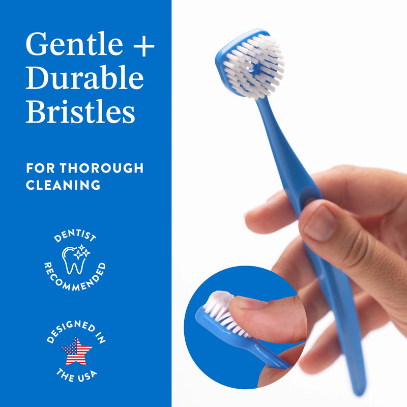 [Australia] - Soft Bristle Tongue Brush for Adults (1 Pack), Reduce Bad Breath & Improve Oral Hygiene, Tongue Scraper Brush Ergonomic Handle & Protective Cap, Tongue Cleaner for Adults, Tongue Scraper for Adults 1 pack 