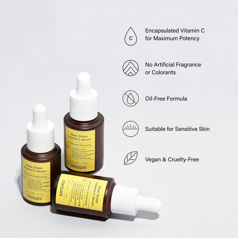 Glow Drops Vitamin C Serum with Yuzu for Radiant Skin, 0.5 fl.oz. | Brightens with pure vitamin C, yuzu fruit water and hyaluronic acid. Antioxidant formula helps boost skin radiance.