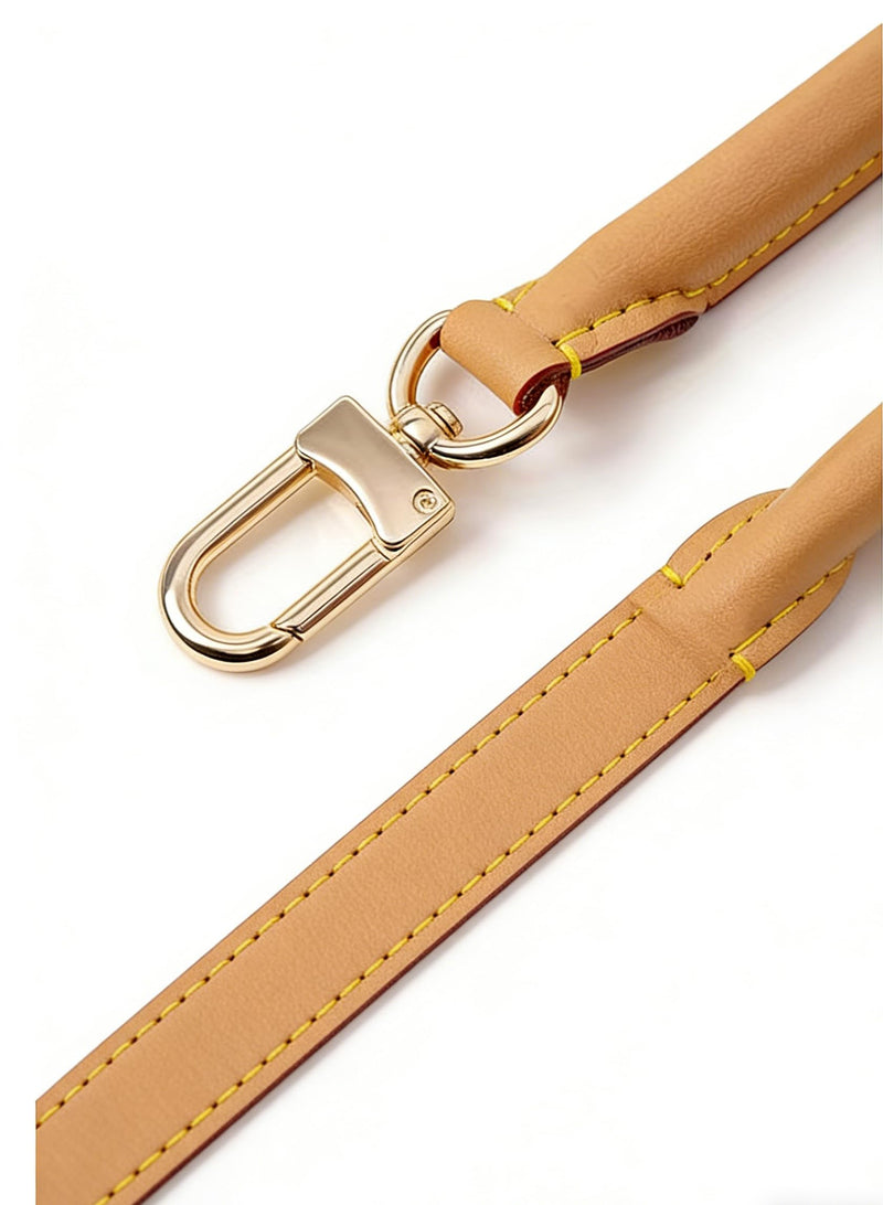 Genuine Vachetta Leather Shoulder Short Strap Replacement Fit for Graceful Damier or Speedy 25 30 35 Bag & Soft Speedy 30, Top Cowhide Leahter Bag Rolled Strap (Length:27.5in-Beeswax) BEESWAX