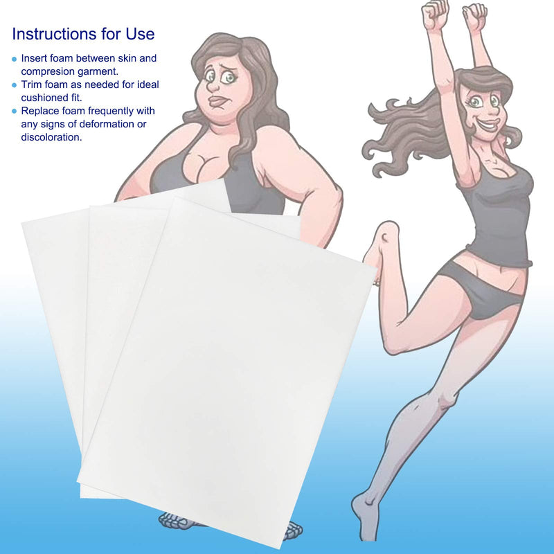 [Australia] - 3 Pack Lipo Foam - Post Surgery Ab Board for Use with Post Liposuction Surgery Flattening Abdominal Compression Garments Liposuction Foam pads for Recovery 8"X11" White 