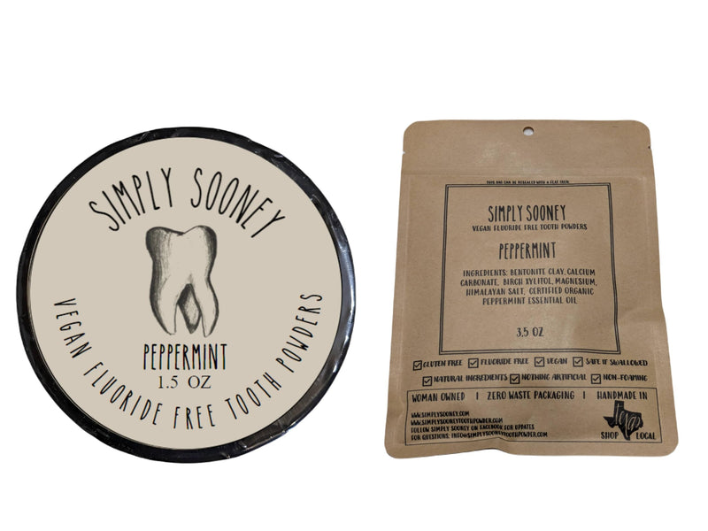 [Australia] - Zero Waste up to 6 Month Supply Organic Vegan Fluoride Free Tooth Powder Peppermint Flavor- Ships Without Any Plastic Packaging I Natural Whitening I Stronger Teeth 
