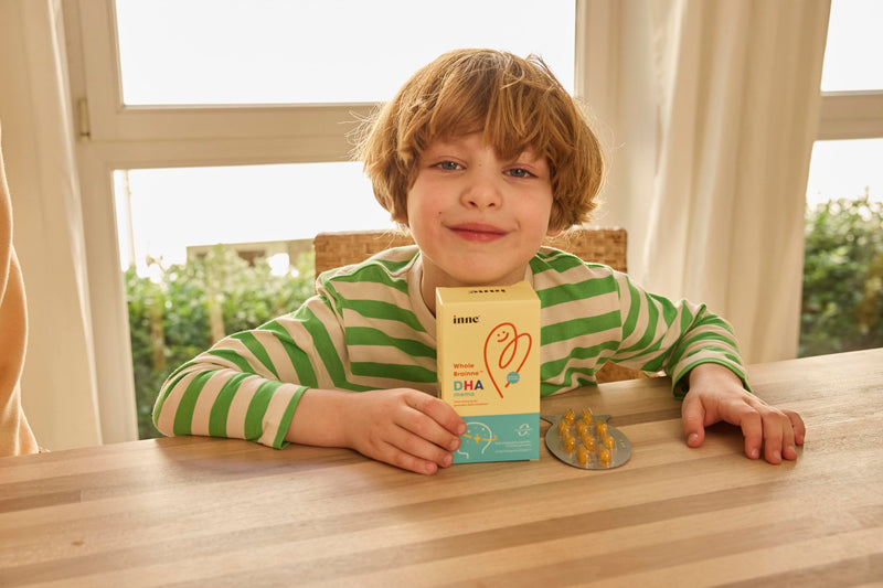 [Australia] - inne Whole Brainne™ DHA memo - plant-based DHA for children, to support brain function, from 3 years, 40 soft capsules 