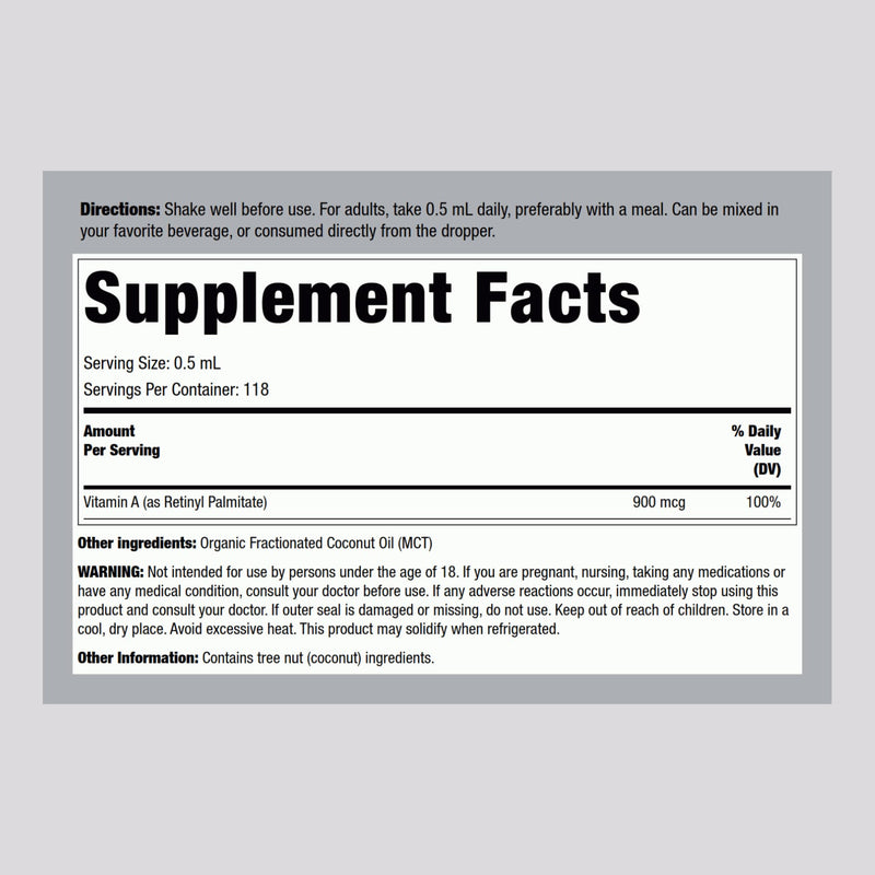 [Australia] - Piping Rock Vitamin A Liquid | 2 fl oz | Non-GMO, Gluten Free Supplement 
