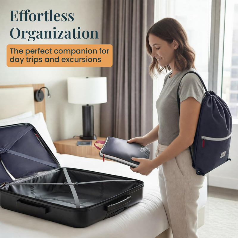 TRIPPED Travel Gear Extra Large Compression Packing Cubes 6-Piece Set Navy Blue