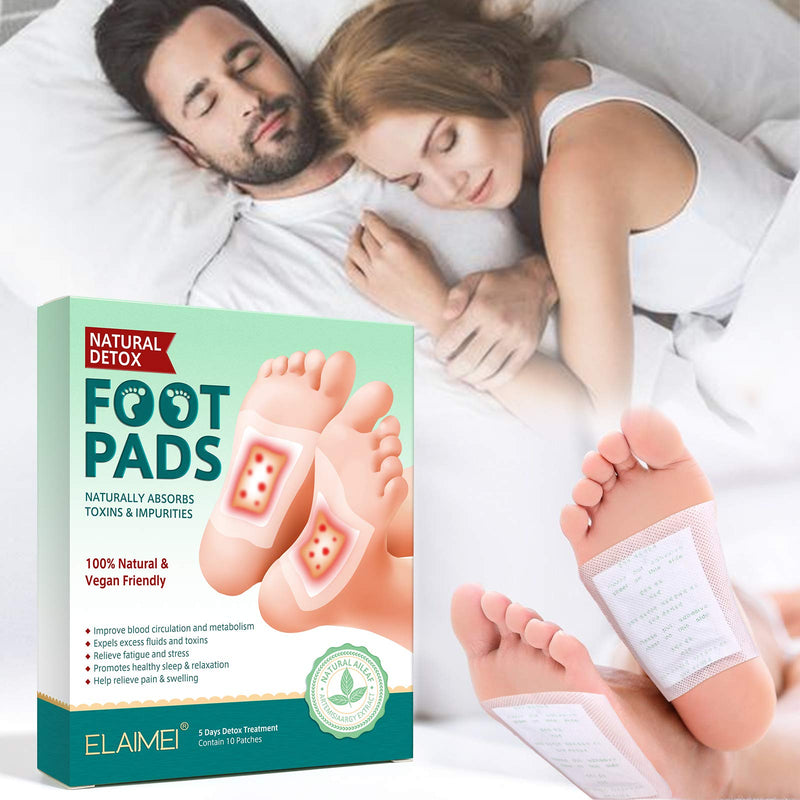 [Australia] - NUEDSFXO Detoxification Plasters Feet, Detox Foot Plasters Detoxification for Deep Sleep & Stress Relief, Deep Cleansing Foot Pads for Removing Body Toxins, Promotes Blood Circulation (10 Pcs) 10 Pcs 