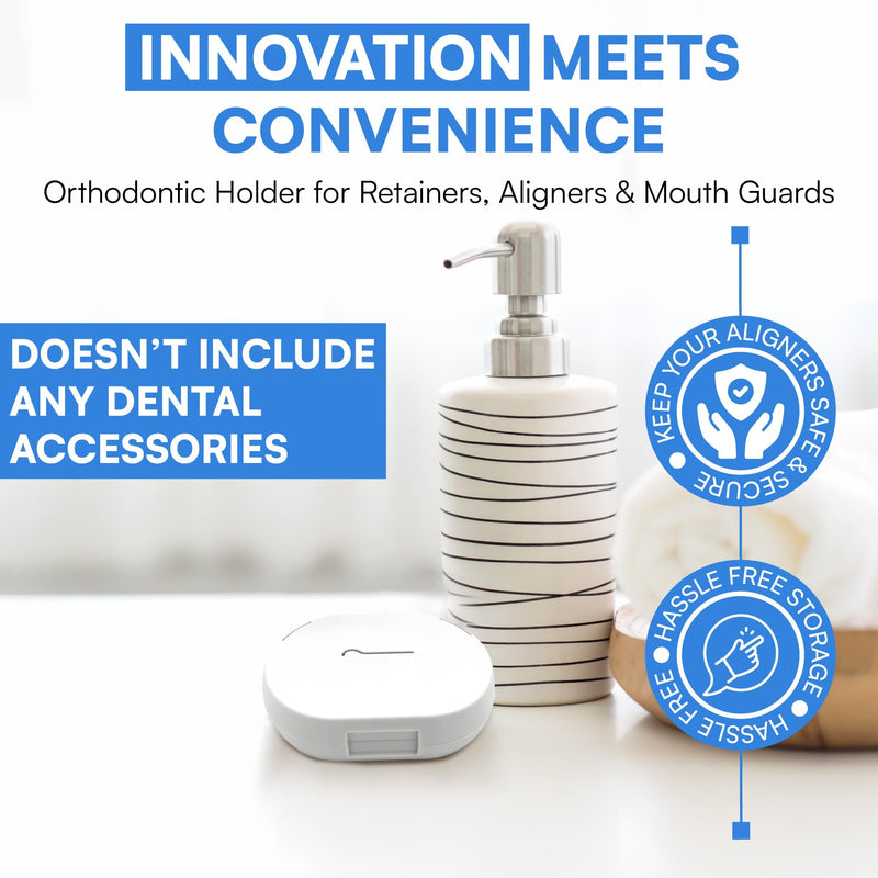 OrthoKey OrthoPod Mini Dental Travel Retainer Case - Light Blue, Versatile Orthodontic Holder for Retainers, Aligners, and Mouth Guards Orthopod Mini- Light Blue