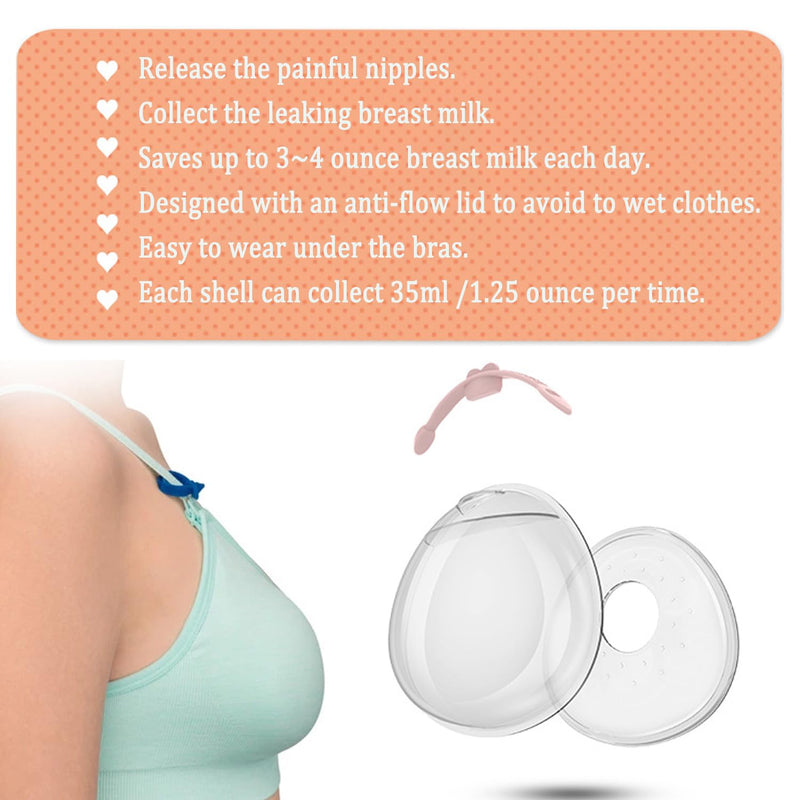 [Australia] - Breast Shells Milk Collector, with a Storage Organizer Box for Breastfeeding Nursing Mum, Collect Leaking Breastmilk,Reusable Silicon Pads, Soft and Skin-Friendly, Easy to Wear,Protect Sore Nipples breast shell with a case 