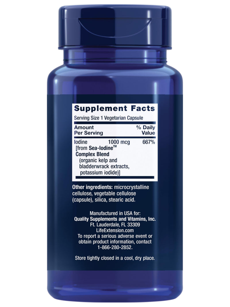 [Australia] - Life Extension Sea-Iodine‚Ñ¢, kelp and bladderwrack-derived Iodine, Supports Healthy Levels of This Essential Nutrient for Thyroid Health and Beyond, Non-GMO, Gluten-Free, Vegetarian, 60 Capsules 60 Count (Pack of 1) 
