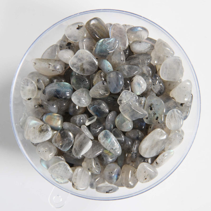 [Australia] - 1.1lb Natural Crushed Grey Moonstone Labradorite Crystal Tumbled Chips-Grey Labradorite Healing Crystals Chips Bulk, Crushed Crystal Gemstones for Crafts, Beautiful Package for Gift (Grey Moonstone) 