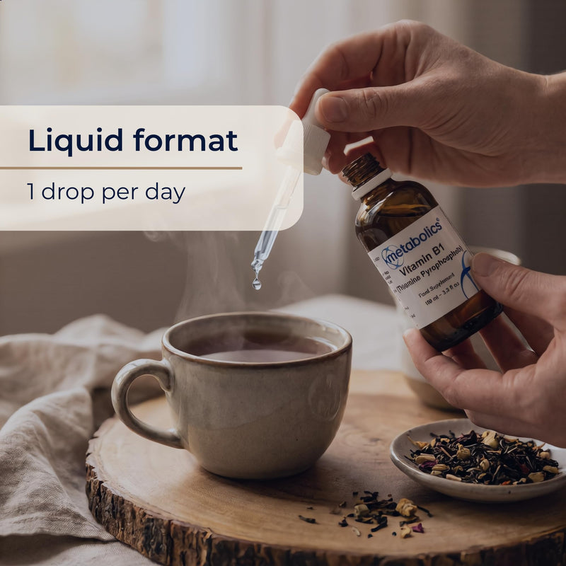 Vitamin B1 (Thiamine Pyrophosphate) Liquid – 100ml | Active Coenzyme Form | Supports Energy, Nervous System, Heart & Cognitive Function | Additive-Free | UK Made | Metabolics