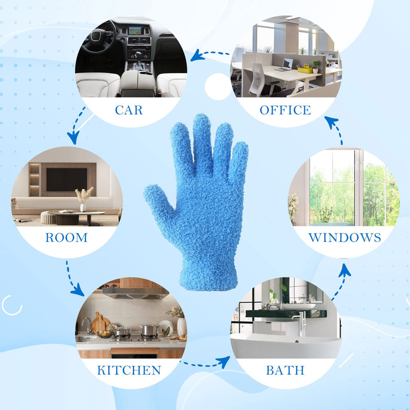 [Australia] - Evridwear Microfiber Plant Dusting Gloves Reusable Leaf Cleaning Glove for Houseplants,Blinds,Furniture and Small Objects Small/Medium (Pack of 1) Blue 1 Pair 