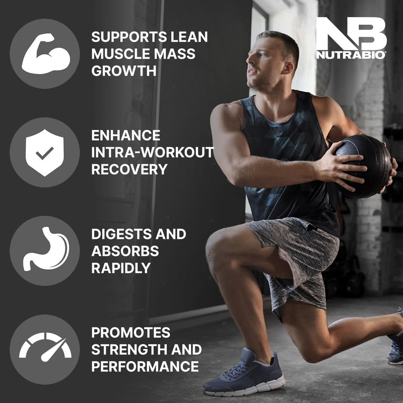 NutraBio Intra Blast Bcaa Powder Amino Acid Supplement, Electrolyte & Hydration Blend, Intra, Pre Workout & Muscle Recovery, 20g Eaa Amino Acids Powder, 5g Glutamine- Colada Crush, 30 Serving