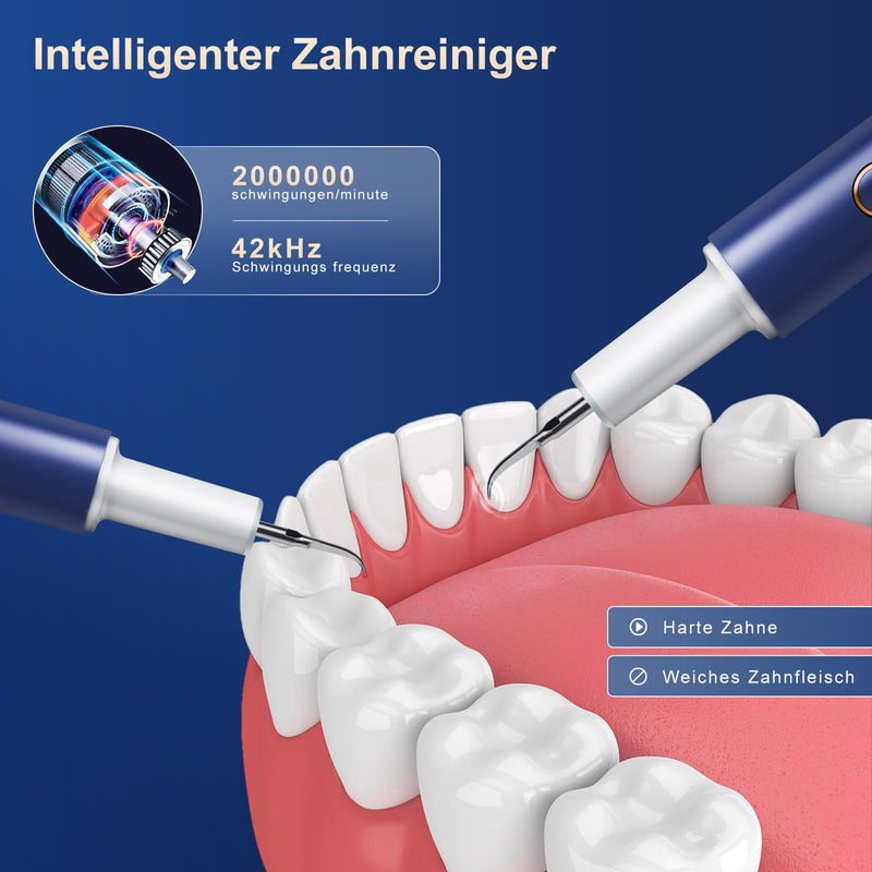 [Australia] - Tartar Remover Teeth Cleaning Set Electric Teeth Cleaning Set Ultrasonic Toothbrush for Tooth Care at Home with 4 Adjustable Modes and 4 Interchangeable Cleaning Heads 1 Piece (Pack of 1) 
