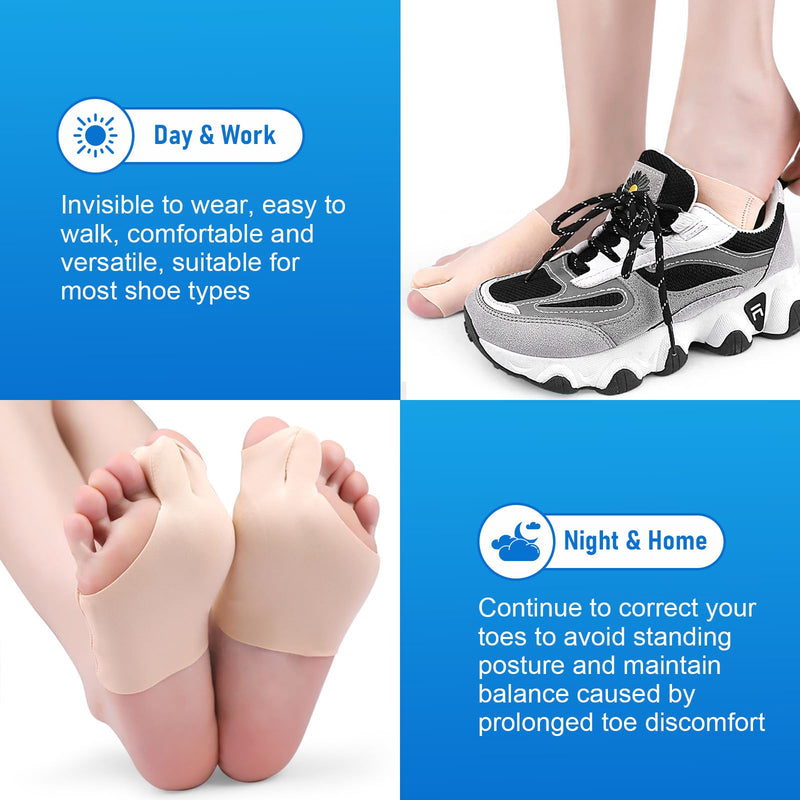 [Australia] - TCASENER Hallux Valgus Correction Bandage, Hallux Socks, Toe Separator Hallux Valgus Correction Washable, Silicone Bandage Toe Spreader Hallux Valgus for Men and Women MWFJIAOT01 