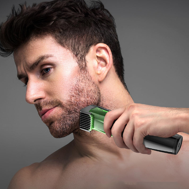 [Australia] - Vacuum Beard Shaver for Men, Vacuum Beard Shaver with 20 Length Settings, Adjustable Wet & Dry Electric Beard Trimmer with 2 Combs, Wireless Beard Trimmer Hair Trimmer Gift for Men 