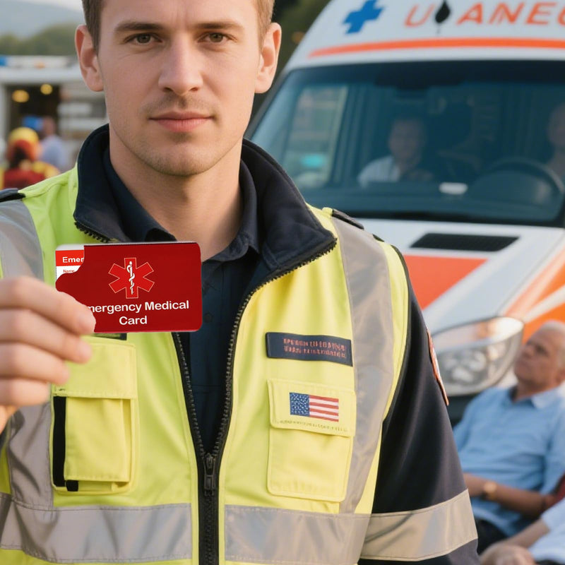 [Australia] - 4 Pack Medical Alert Emergency Contact Information Id Card for Wallet and 2 Pcs Medical Alert See Card in Wallet Keychain 