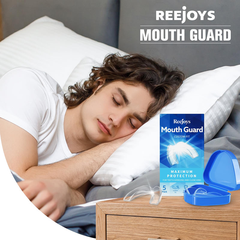 [Australia] - Mouth Guard for Grinding Teeth at Night: 5 Pack Moldable Sleeping Nightguard for Dental Clenching - Custom Protector for Bruxism Adults One Size Fits All 