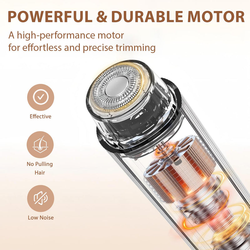 Bikini Trimmer for Women, 2 in 1 Dual-Head Electric Razors for Women Pubic Hair, Wet/Dry Use Body Hair Trimmer and Face Shaver with Display, Rechargeable Hair Removal for Bikini Legs Face Underarm Arm Gold