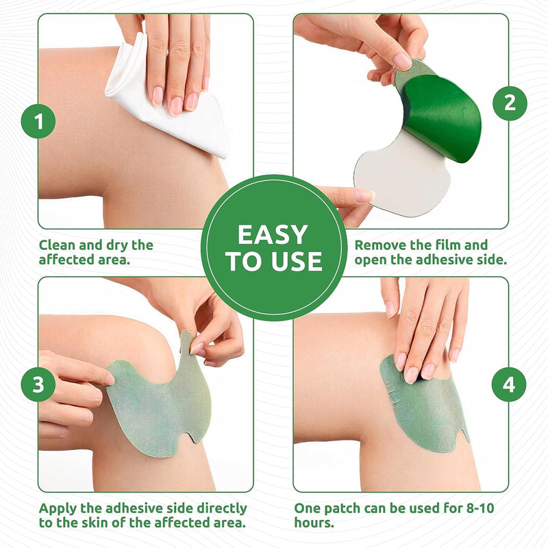 [Australia] - Pain Relief Patches, Pack of 60 Pain Relief Knee Patches, Wellness Pain Relief Patches for Knees, Back, Neck, Shoulders, Deep Heat to Relax and Loosen Muscles Green 