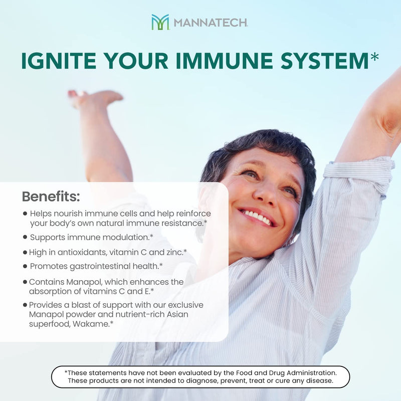 Mannatech - MannaBOOM® - Advanced Immune Support - 10 Slimsticks | Contains Vitamin C, Zinc, Manapol, Glyconutrients, Convenient Slimsticks, Daily Wellness Support, Tropical Drink Mix