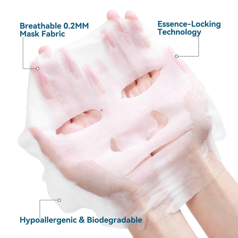 Collagen Face Mask 25PCS | With Hyaluronic Acid & Vitamin E, for dry/sensitive skin, Cruelty-free 1 Ounce (Pack of 25)