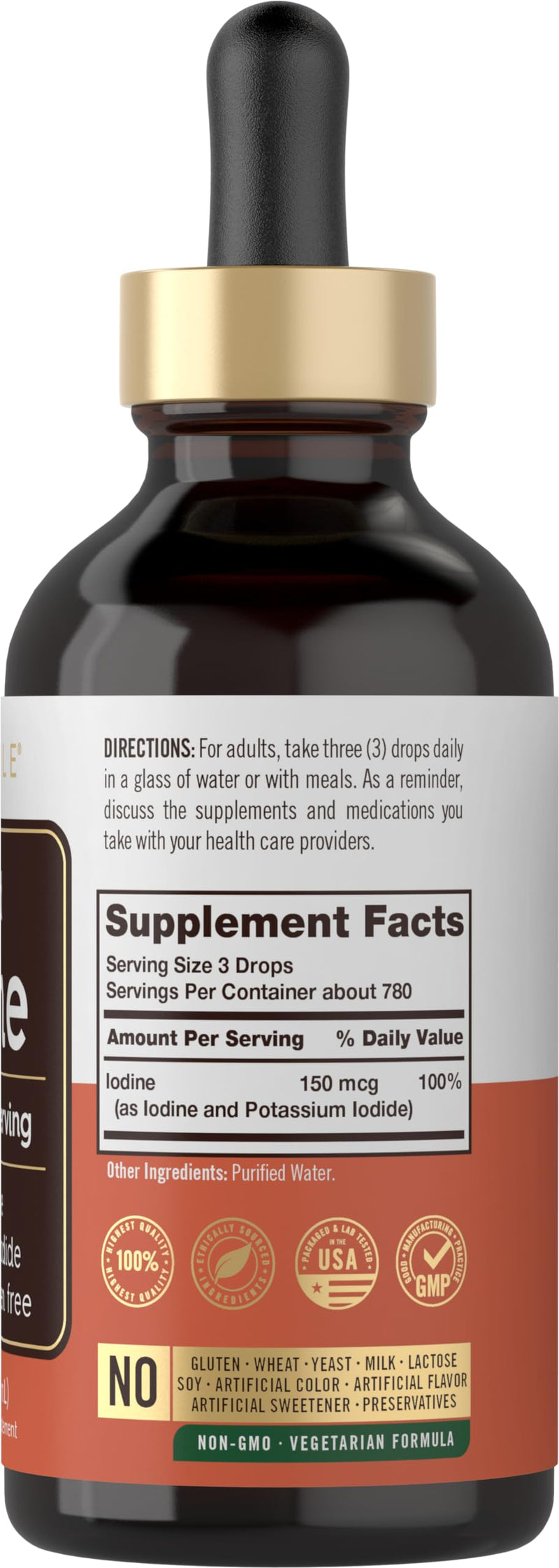 [Australia] - Carlyle Liquid Iodine Drops 4 fl oz | 150 mcg | Iodine & Potassium Iodide Supplement | Vegetarian Liquid Tincture | Non-GMO, Gluten Free 