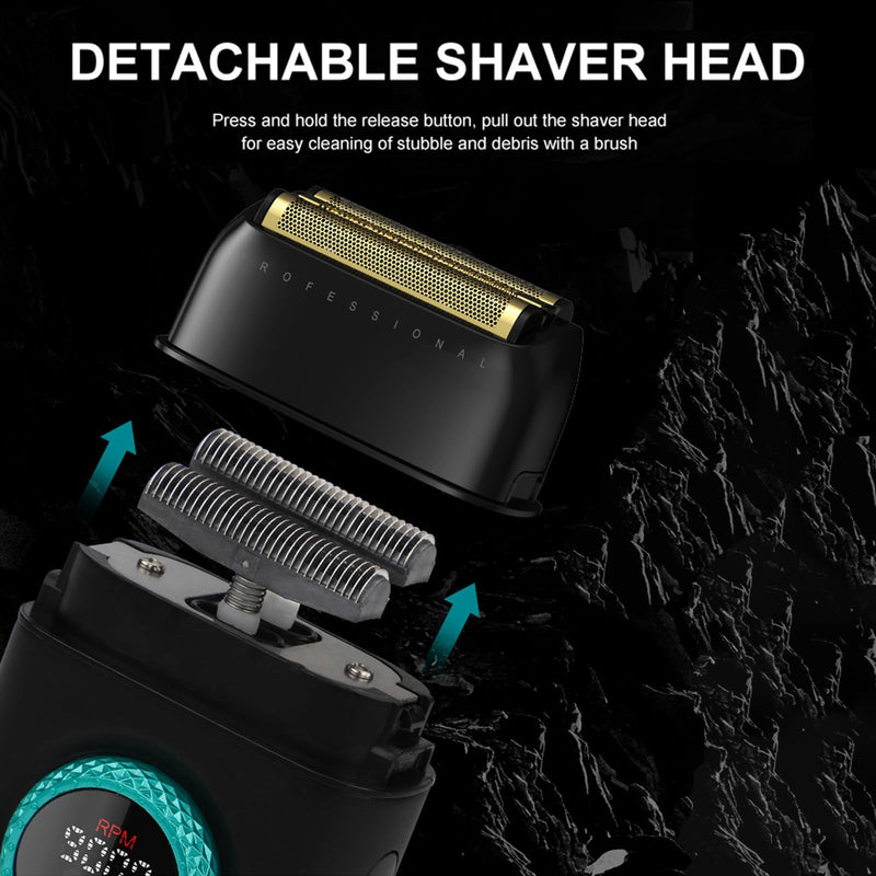 [Australia] - VGR 378 Electric Shavers for Men, Triple Floating Blade Foil Shaver Cordless Men's Electric Razor, 9000 RPM Motor Bald Shavers Titanium Foils with LED Display, Barber Supplies (Red) Red 