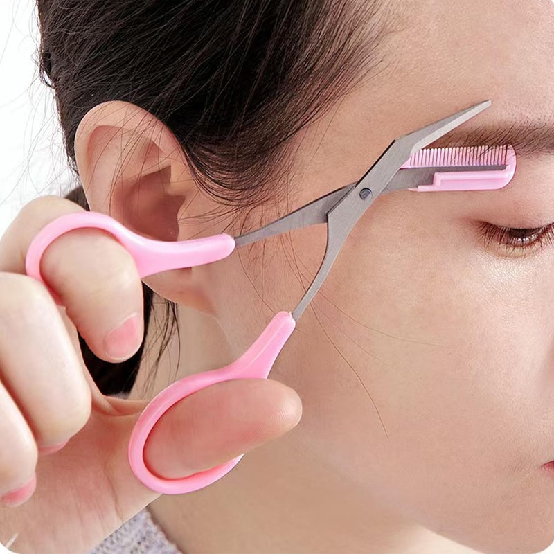 [Australia] - Pack of 3 eyebrow scissors for women, women's trimmer, children, men, girls, comb, razor set, hair trimmer with comb, women's series eyebrow hair trimmer attachments, for trimming eyebrows 