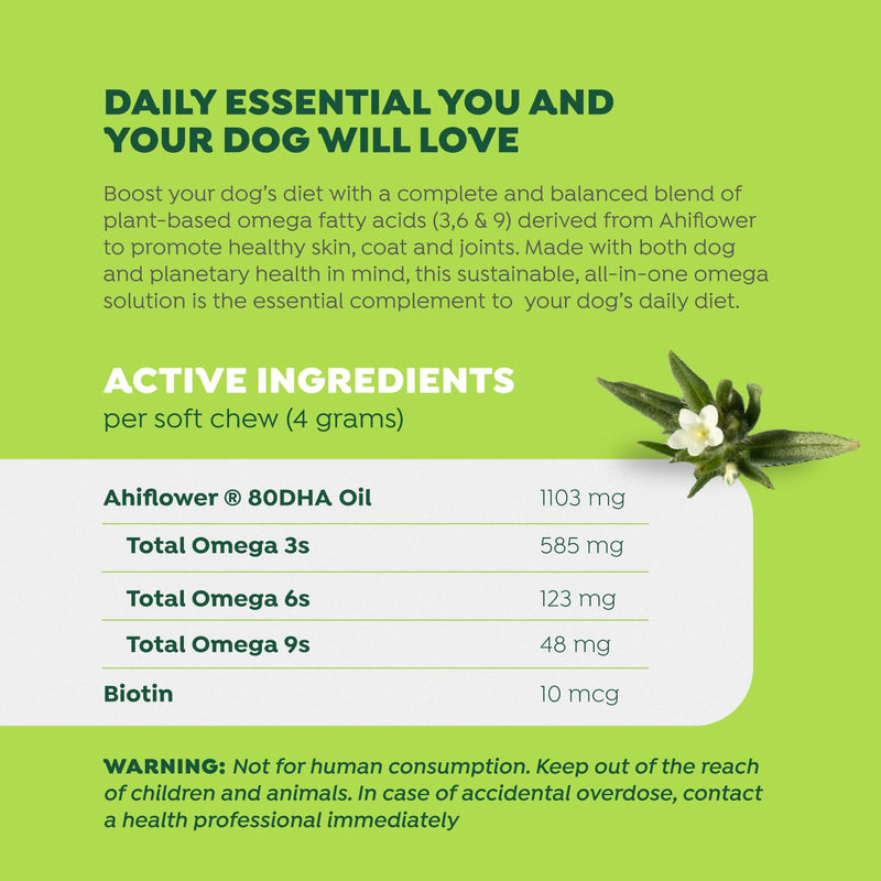 WagWell Ahiflower Omega Oil - Vet-Formulated Skin, Coat, Hip and Joint Supplement for Dogs - Plant-Based Omega 3, 6 and 9 Supplement - Natural Non-GMO Dog Omega Oil, 8 fl.oz. Pump Bottle - PawsPlanet Australia