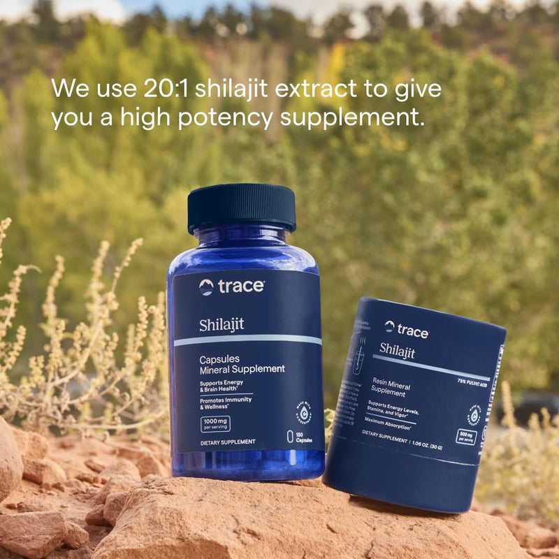 [Australia] - Trace Minerals Shilajit 1000mg - Mineral Supplement Support for Brain Health & Immune Function - Healthy Energy Support Formula with Shilajit Extract & Trace Minerals - 150 Capsules (75 Servings) 