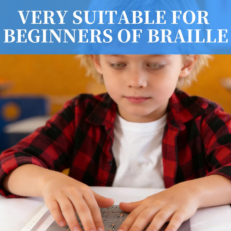 Braille Alphabet Board, Aluminum Braille Learning Board with Raised Dots, Portable Alphabet Chart for Visually Impaired Products, Gifts for Blind People Education Beginners Teaching Aid (Sliver)