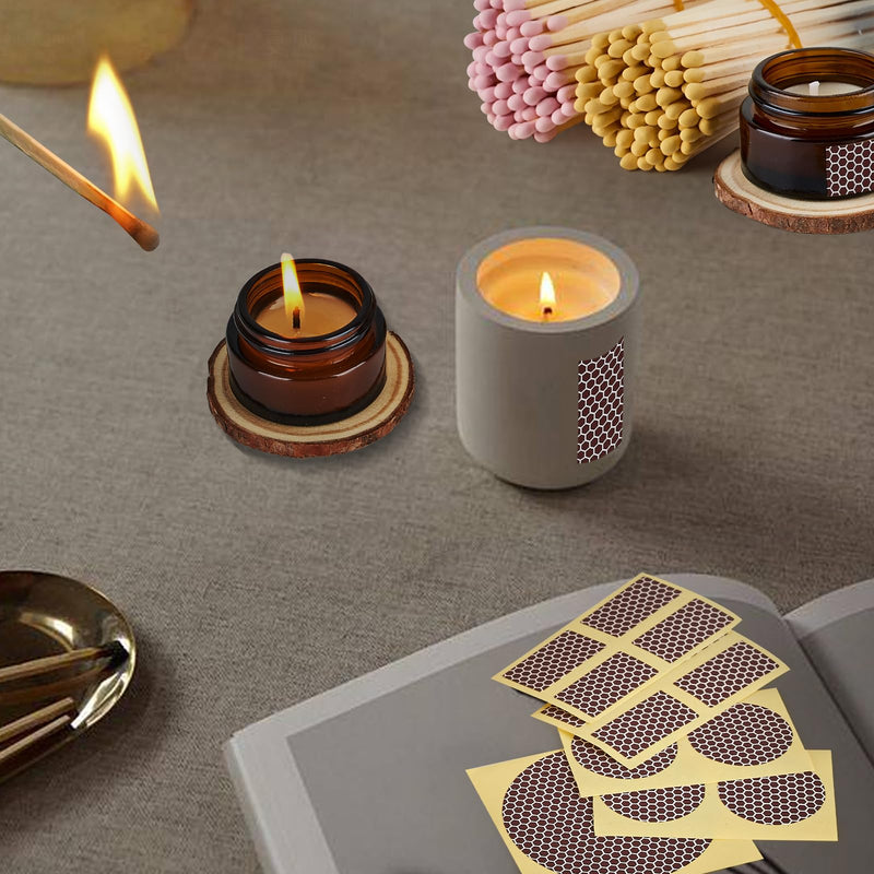 [Australia] - 60 Pcs Match Striker Paper with Adhesive, 3 Sizes of Matches Sticker Striker for Match Holder, Matches for Candles, Matches Box Bulk, Matches in A Jar With Striker, Decorative Match Cloche 